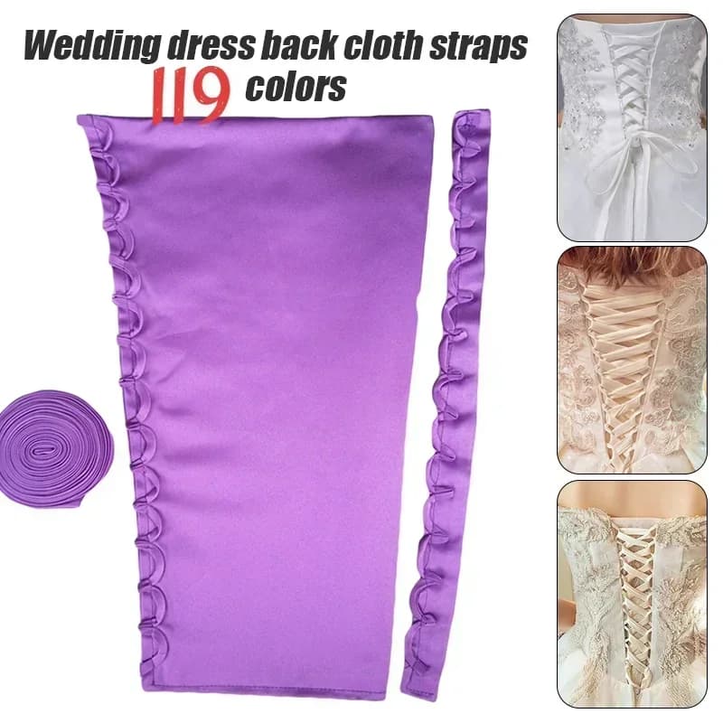 Kits de Corset en Satin de couleur personnalisée, remplacement de fermeture éclair pour robe de mariée, sangle en dentelle au dos, bricolage