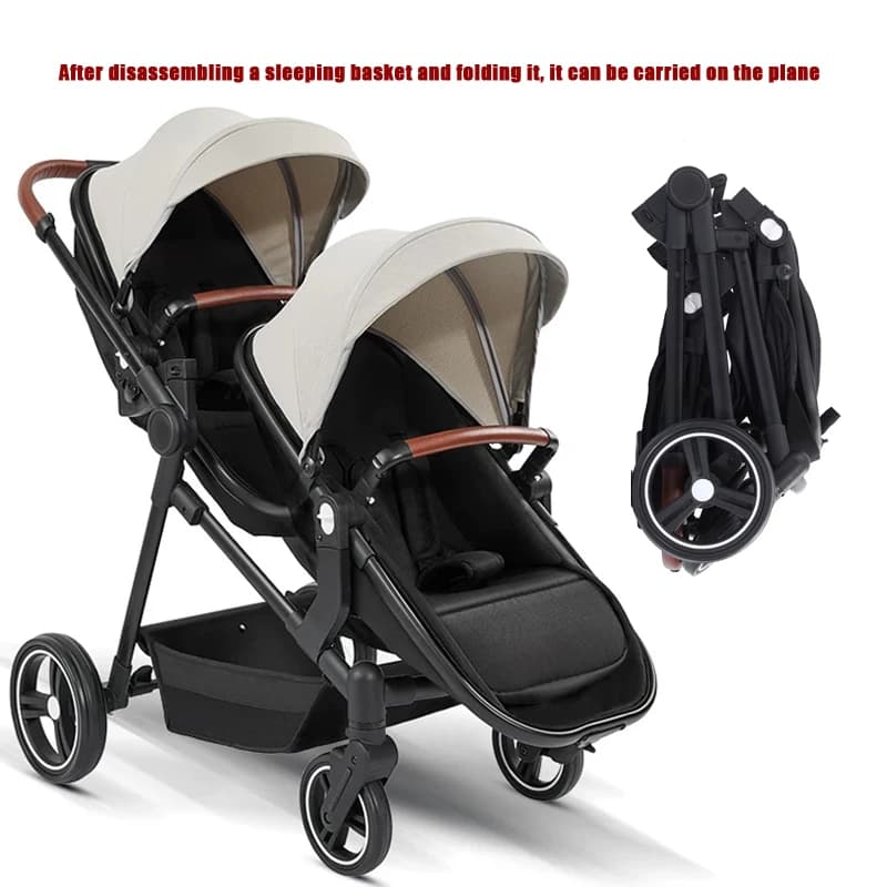 Coussinets jumeaux pour bébé, petite taille, pliés, transportés sur avions, double chariot pour enfants, multifonctionnel, léger