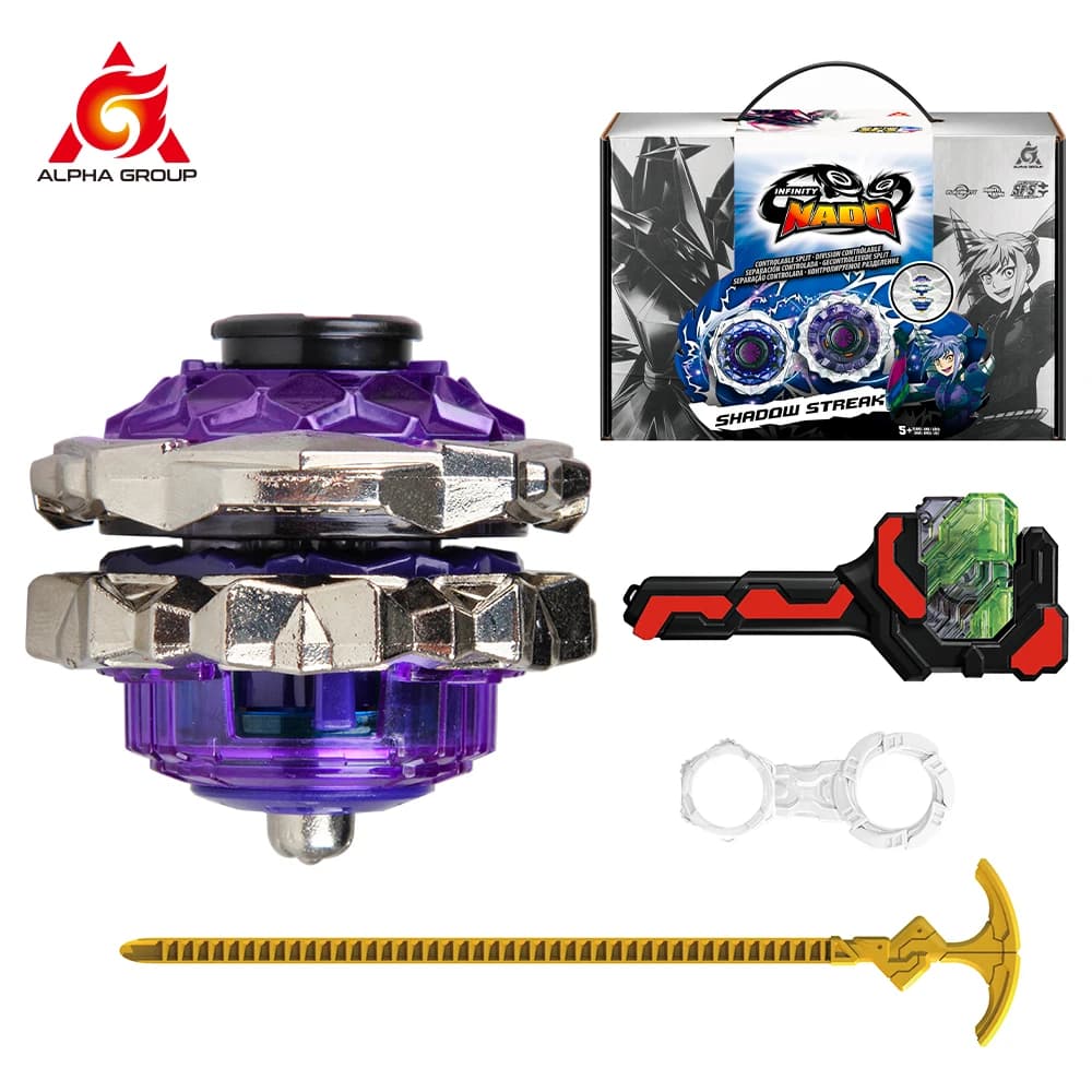 Infinity Nado 3 Original Crack Series 2 en 1 Gyro de combat métallique transformable avec lanceur, jouet anime pour enfants, cadeau