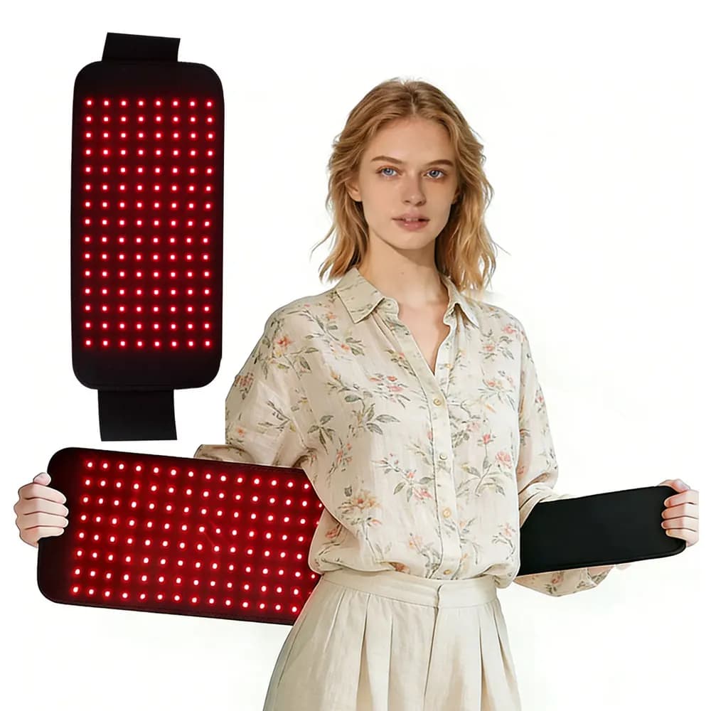 Ceinture LED à lumière rouge 850nm et 660nm, coussin lumineux infrarouge pour soulager le dos, la taille, les épaules, les genoux, les