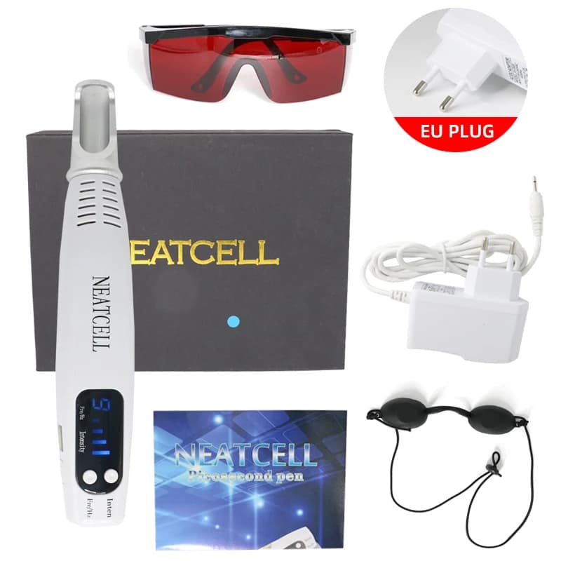 Stylo laser de beauté portable picoseconde, rouge, bleu, thérapie par la lumière, tatouage, cicatrice, taupe, élimination des taches de rousseur,