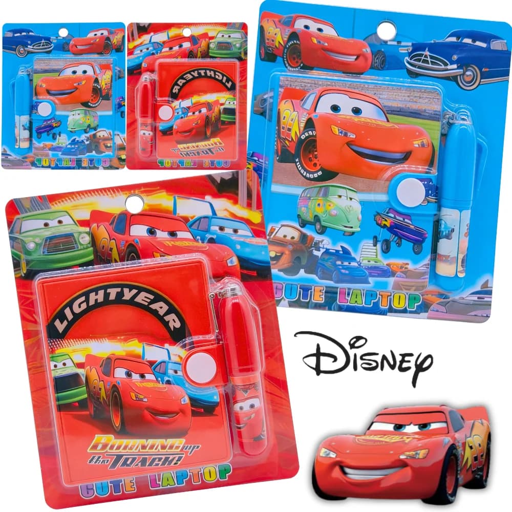 Hot Disney Pixar Cars 3 Lightning McQueen dessin animé livre de poche mignon Mini cahier étudiant stylo papeterie ensemble récompense pour enfants