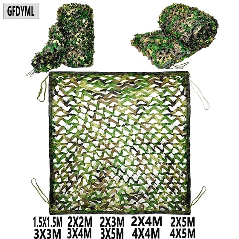 Filet de camouflage pour la chasse, filet de camouflage pour jardin, filet pour tonnelle, auvent de voiture, blanc, vert, noir, couleur jungle,