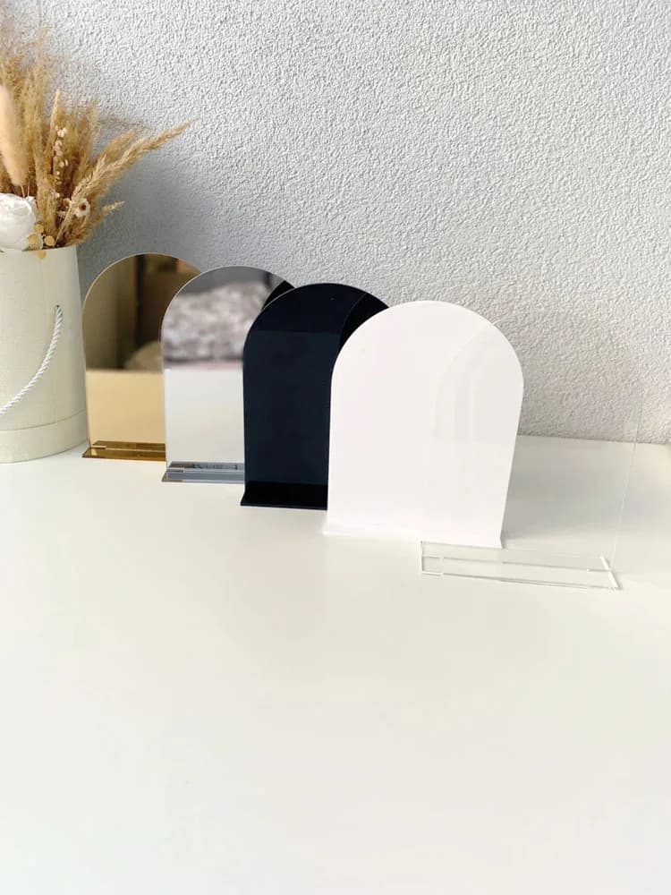Arche en acrylique DIY vierge, blanche, dorée, avec support, pour enseignes de mariage, compatible Cricut, enseignes transparentes