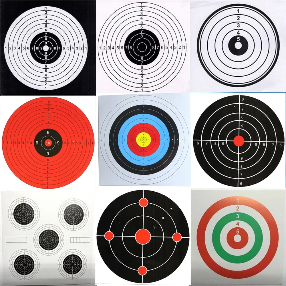 20 pièces/paquet 14*14CM tir pratique carte dure cible papier