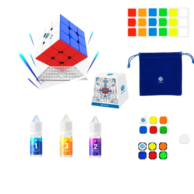Gan 3x3x3 Cube magique boîte à outils GAN présentoir autocollants tapis de lubrifiant Cube 3x3 capuchon central Cubo accessoires Cubo Magico