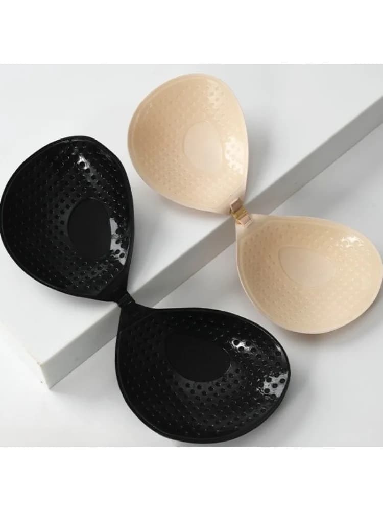 Peau noire sans bretelles push-up rond soutien-gorge tasses autocollants invisibles réutilisables couvre-mamelon sans couture coussinets de poitrine