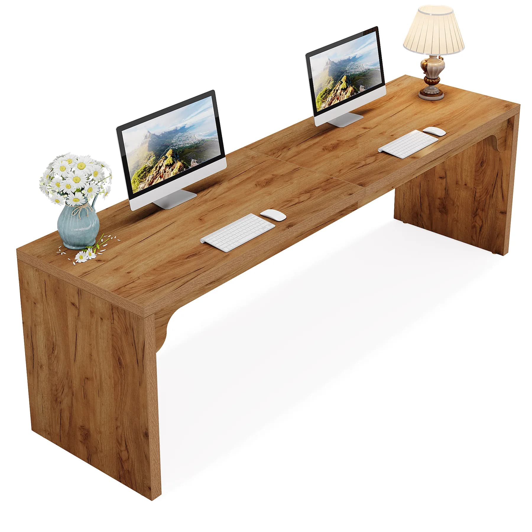 Tribesigns Bureau d'ordinateur 180 x 59 x 75 cm Bureau double long, Table PC Table de bureau Table de travail Table à manger Mobilier de bureau