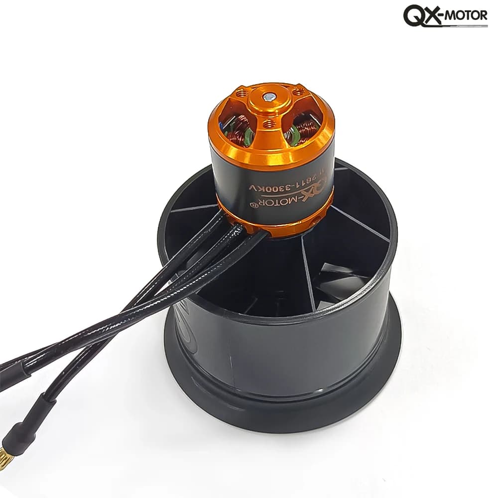 QX-MOTOR 50mm 12 pales ventilateur canalisé EDF avec moteur sans brosse 3-4S pour avion FMS RC EDF hélicoptère avion RC