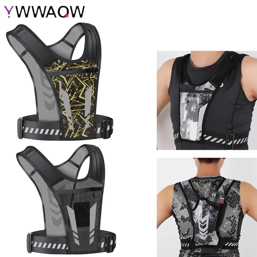 Sac à dos de course réfléchissant universel léger Sport gilet de course sac de cartes de téléphone portable pour Jogging Fitness homme femme