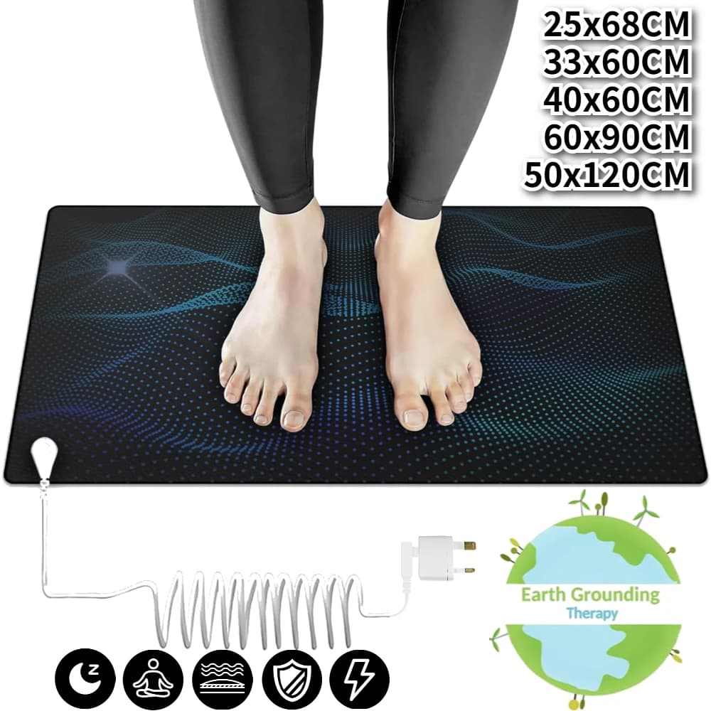 Tapis de mise à la terre Earth Connected Wellness pour le soulagement de la douleur, la tension musculaire et la relaxation – Thérapie de