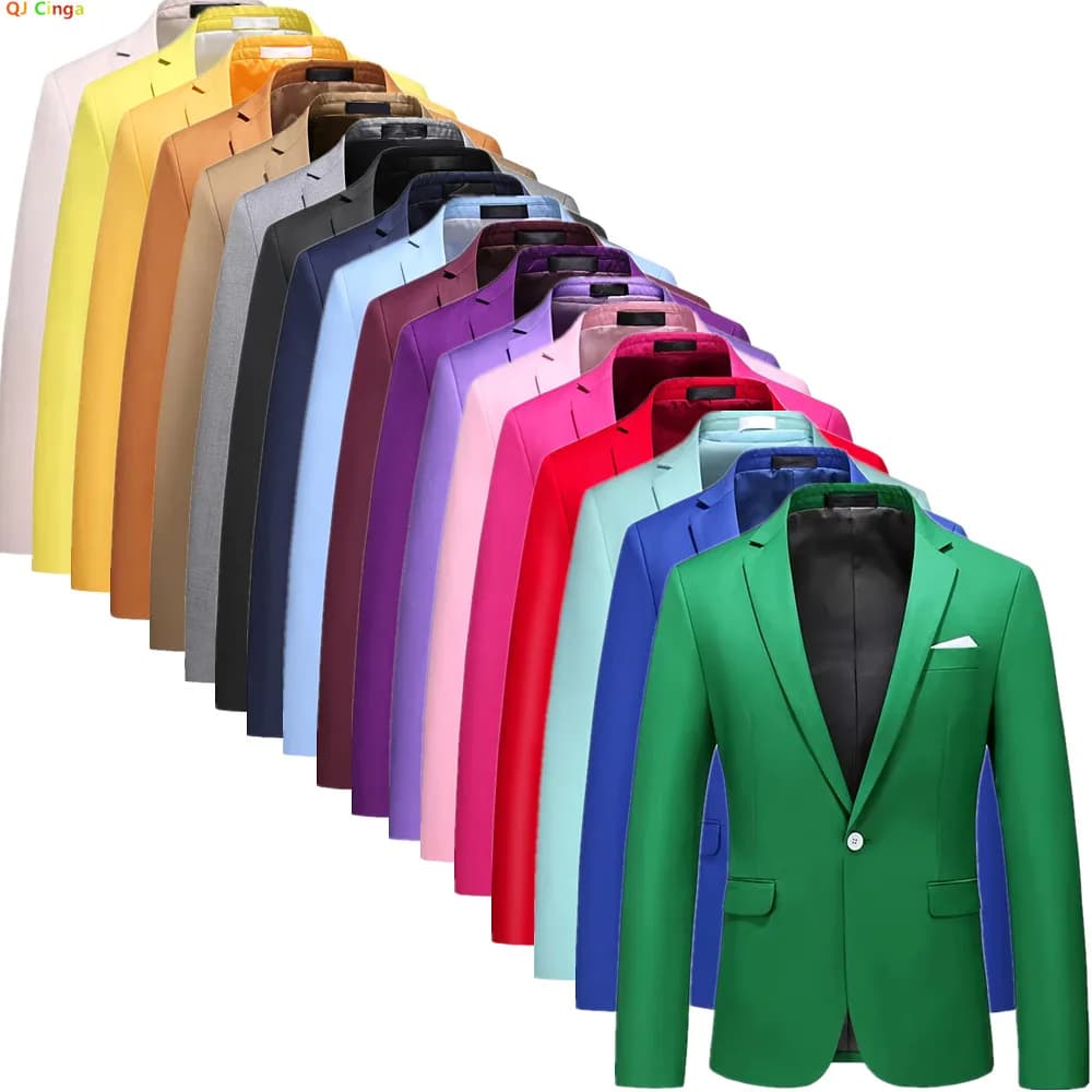 Veste de costume pour homme vert vif, blazer élégant et ajusté, veste de cérémonie de mariage adaptée à toutes les saisons, taille asiatique