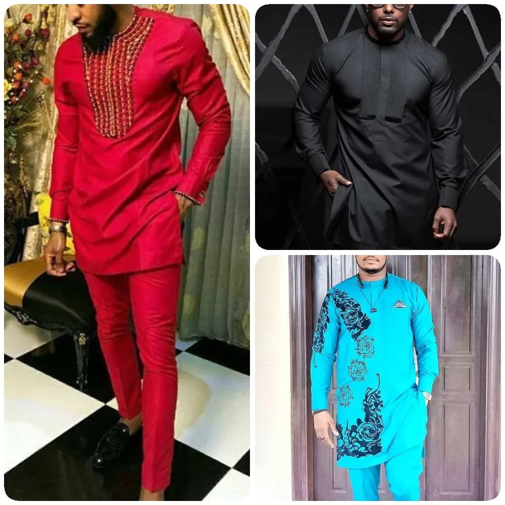 Ensemble africain pour hommes, imprimé rayé, Dashiki décontracté, Style ethnique, Long col rond, mode mariage, costume deux pièces, nouvelle