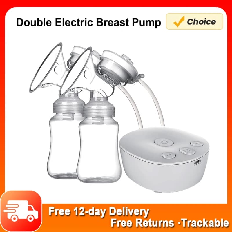 Tire-lait électrique double mains libres, 2 modes d'allaitement, 9 recyclages réglables, faible bruit, anti-reflux