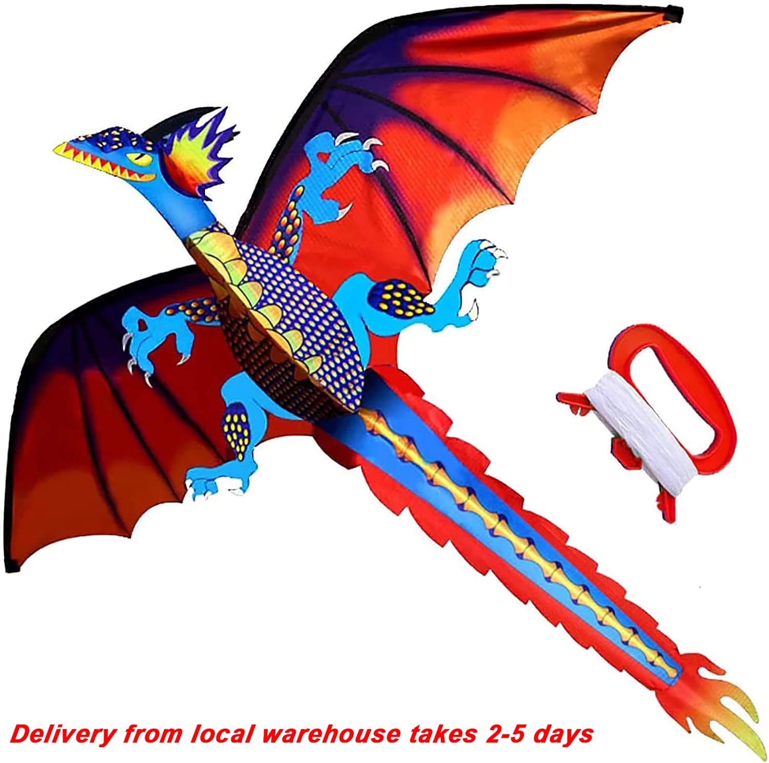 Nouveau cerf-volant Dragon classique de haute qualité 140 cm x 120 cm ligne unique avec queue avec poignée et ficelle bons cerfs-volants volants de