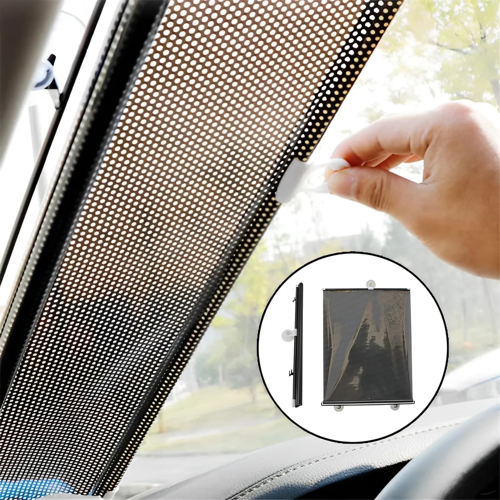 Pare-soleil rétractable pour pare-brise de voiture, ensemble de protection solaire, rideaux de protection UV pour fenêtre avant et arrière, housses