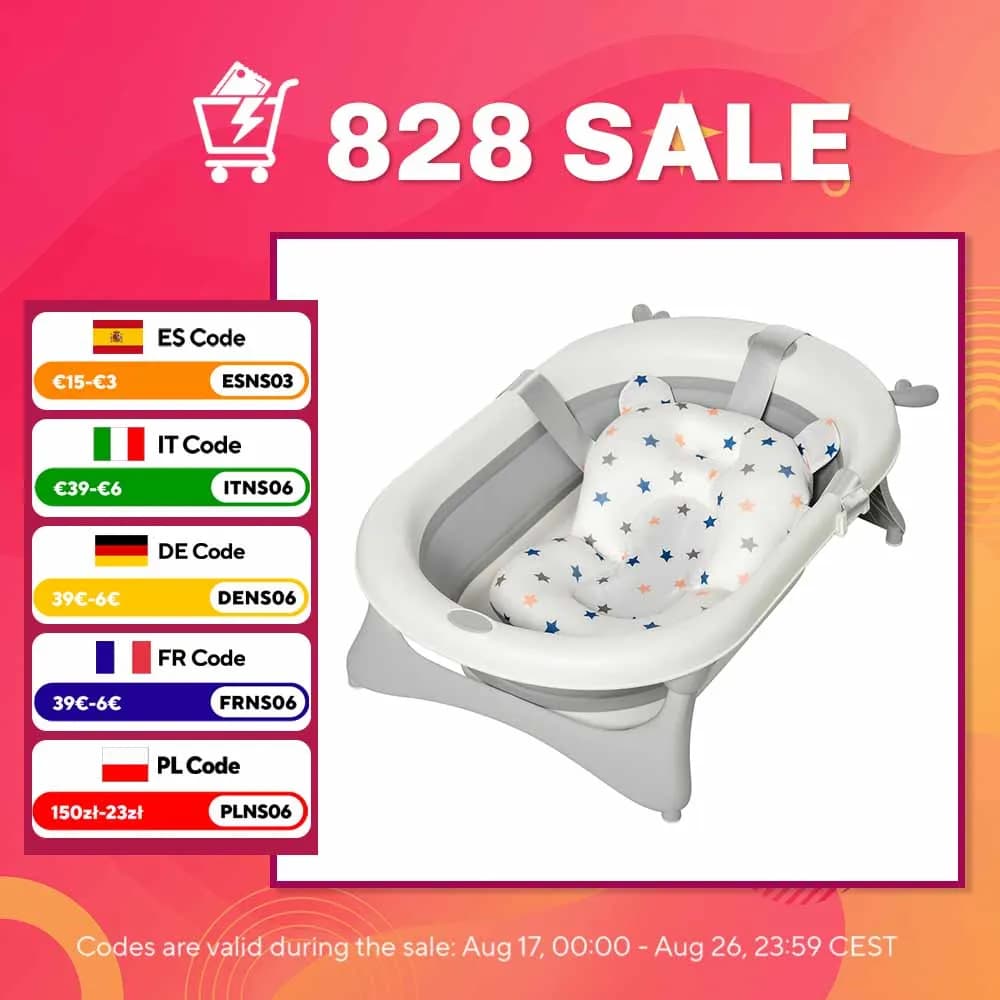 Baignoire pliable Homcom pour bébés de 0 à 3 ans, 35L, avec coussin et bouchon