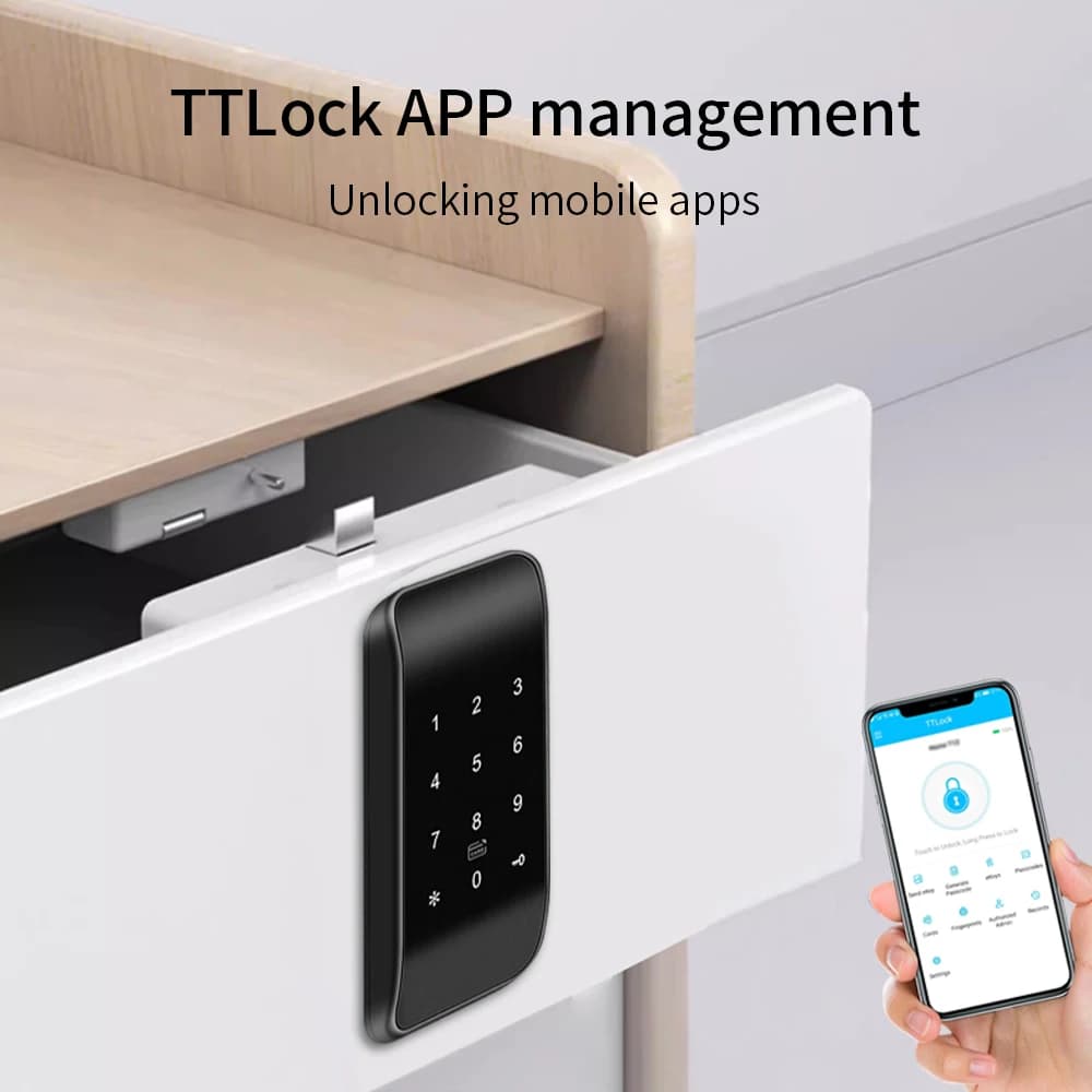Serrure d'armoire intelligente, application TTLOCK, clavier de contrôle, carte RFID, accès à distance pour tiroir de bureau et de maison