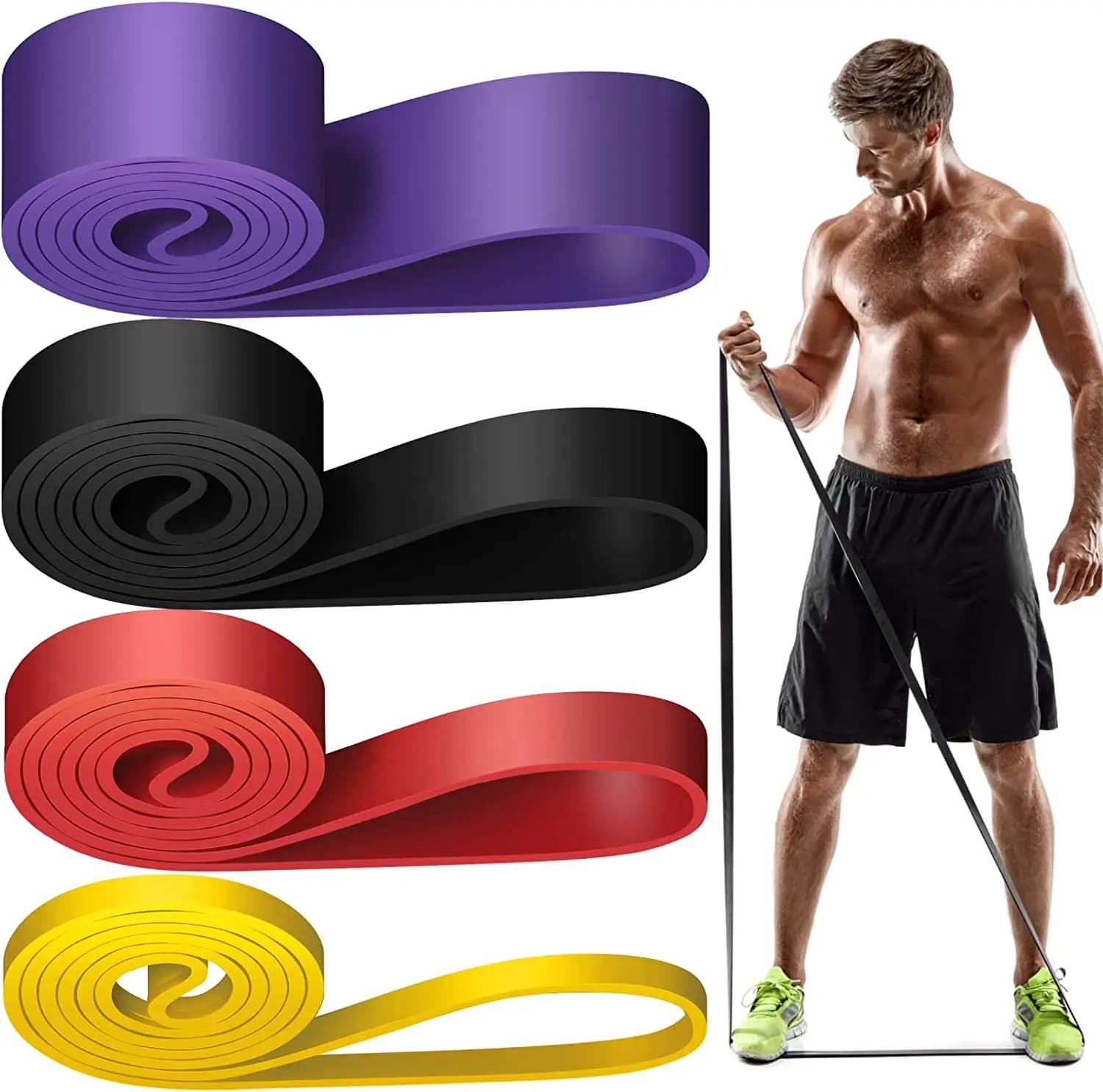 Bande de résistance en Latex robuste, bande élastique d'exercice pour la force sportive, bande d'assistance de traction, équipement de Fitness