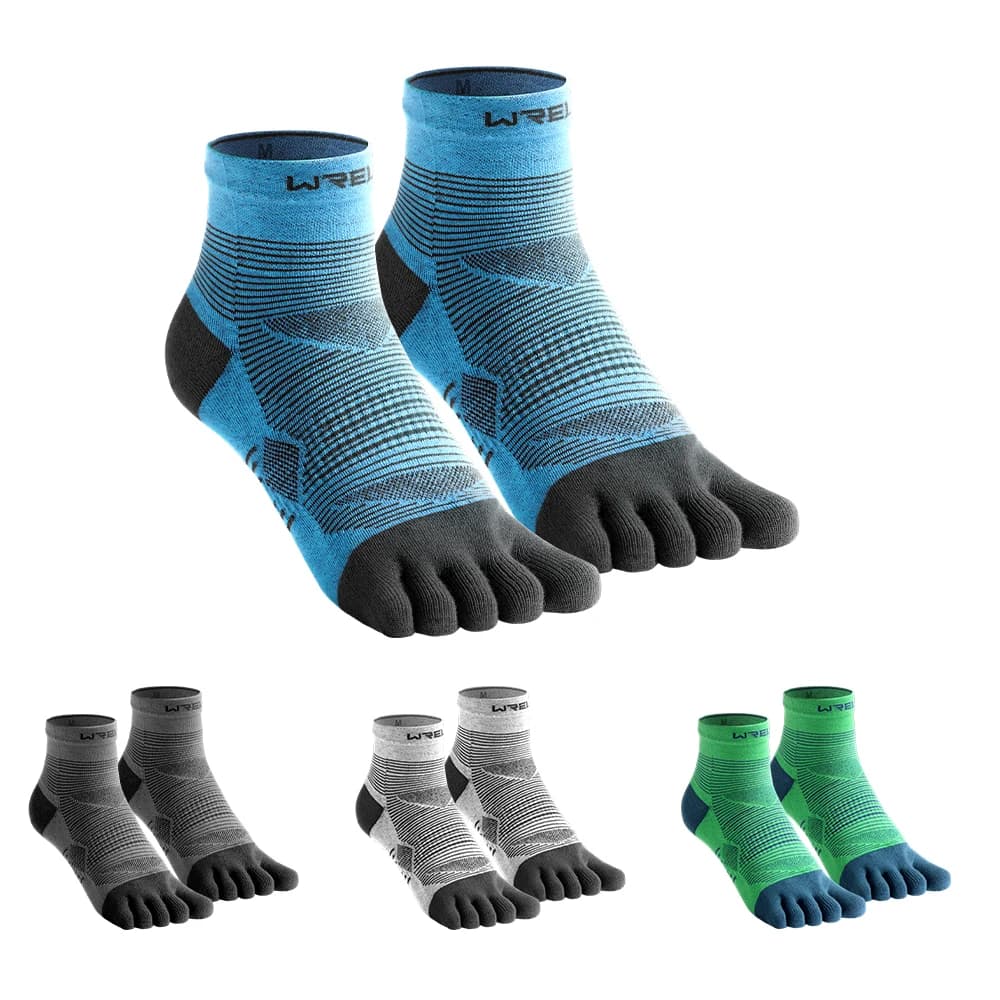 Chaussettes à cinq doigts pour hommes, coupe basse, prévention des blisters, séchage rapide, Coolmax, sport, cyclisme, athlétique, fines