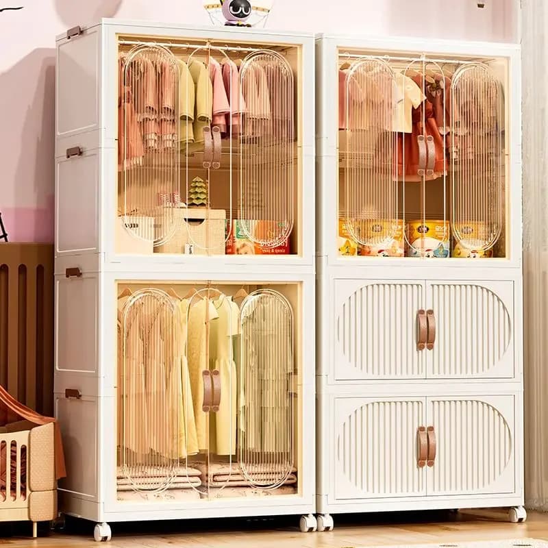 Armoire pliante de grande capacité pour vêtements de bébé, Installation gratuite, placard de séparation, organisateur de poubelle, casier de