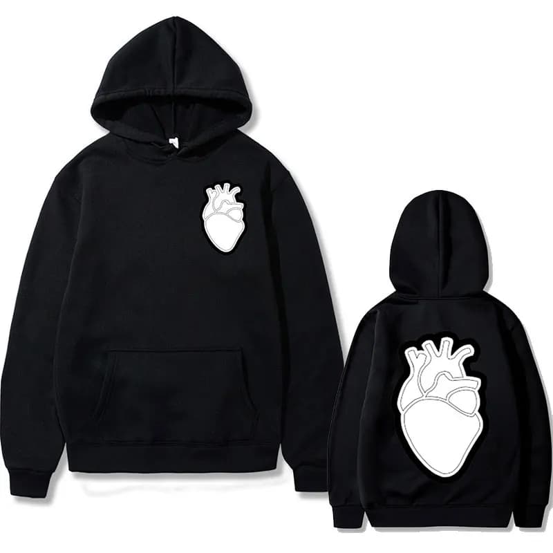 Qlf seulement la famille Pnl sweat à capuche coeur imprimé sweat à capuche pour homme femmes quotidien surdimensionné vêtements de sport