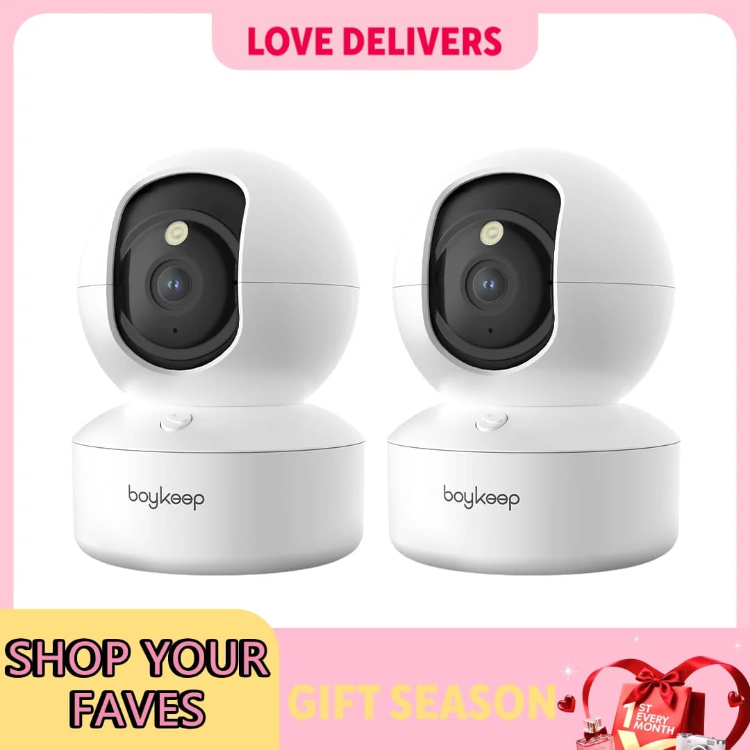 BoyKeep 2 pièces caméra de mise à niveau Surveillance pour animaux de compagnie et bébé Capture de mouvement 5G/2.4GHz, vue à distance 360 °  