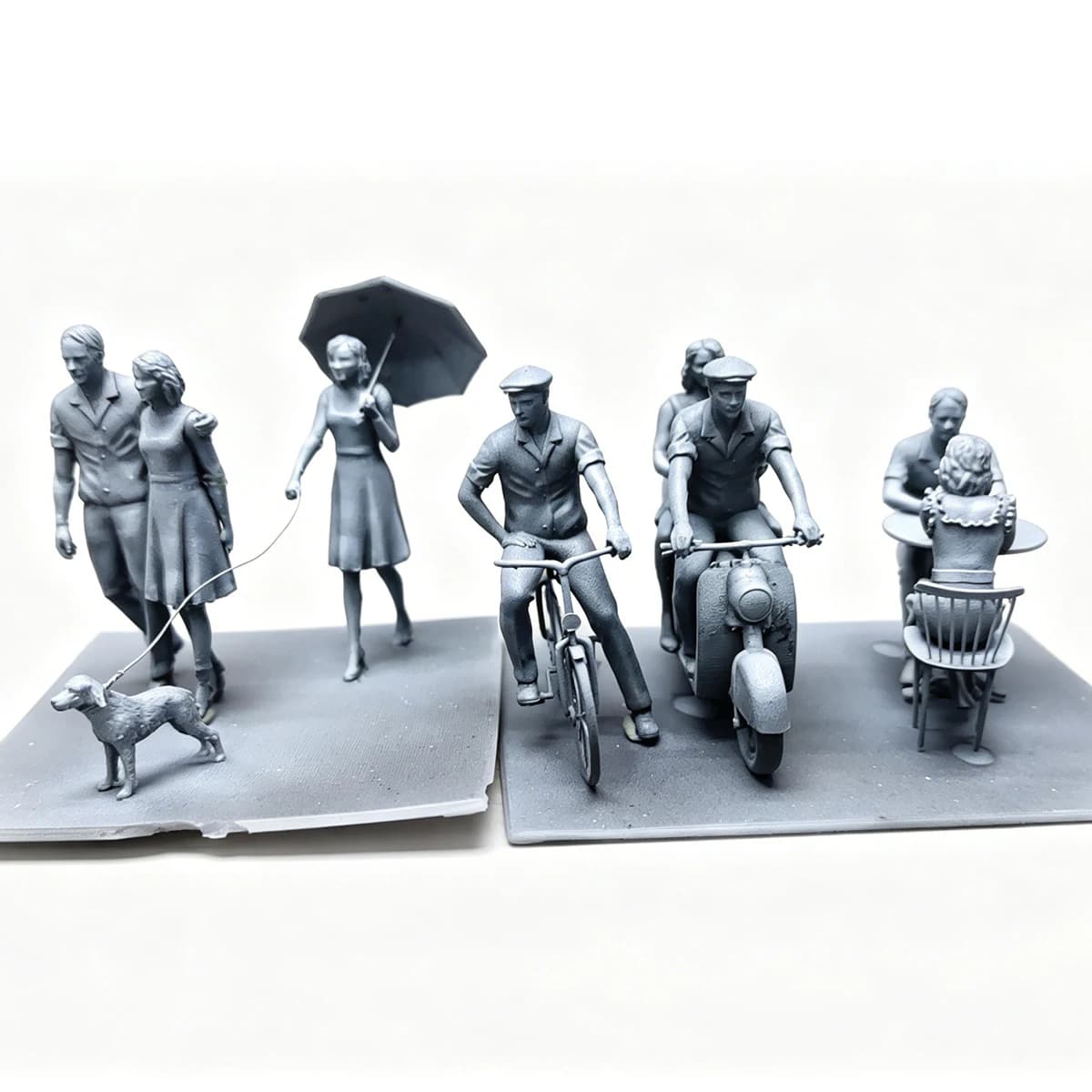 Figurines miniatures pour maquettes, kit de diorama urbain moderne, femme civile à vélo, ensemble 1/35 1/43 1/48 1/64 1/72 1/87 HO