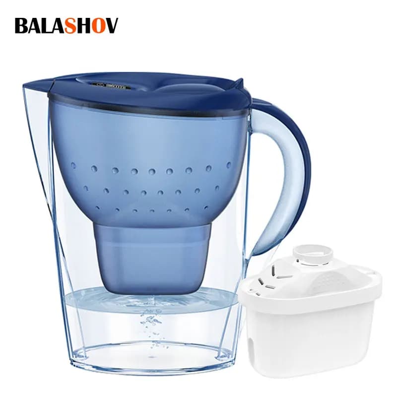 Bouilloire à filtre domestique avec 3 dispositifs de filtre, purificateur d'eau au charbon actif alcalin et minuterie, eau filtrante Non toxique