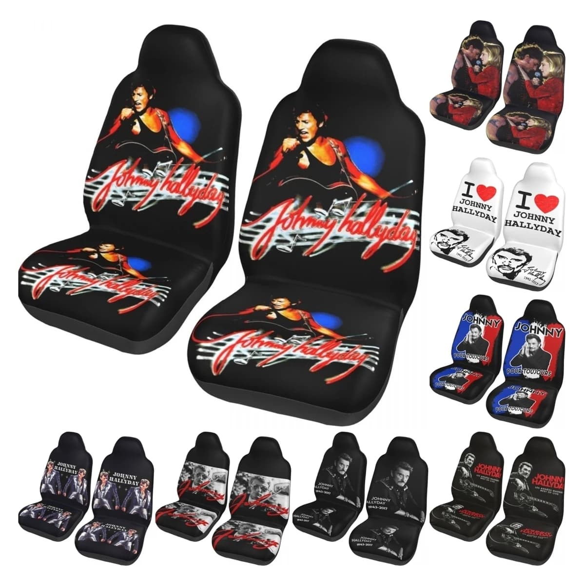 Juste de siège de voiture universelle Johnny Hallyday pour la plupart des voitures, protecteur de siège de voiture, accessoires de voiture en