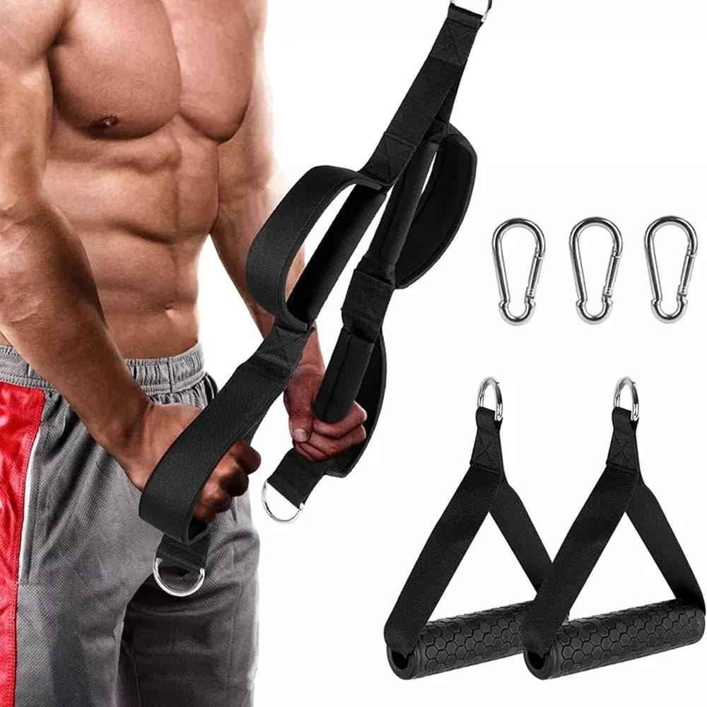 Fixation de câble de corde de traction pour triceps, avec 2 poignées réglables, bandes de résistance de gymnastique à domicile, équipement