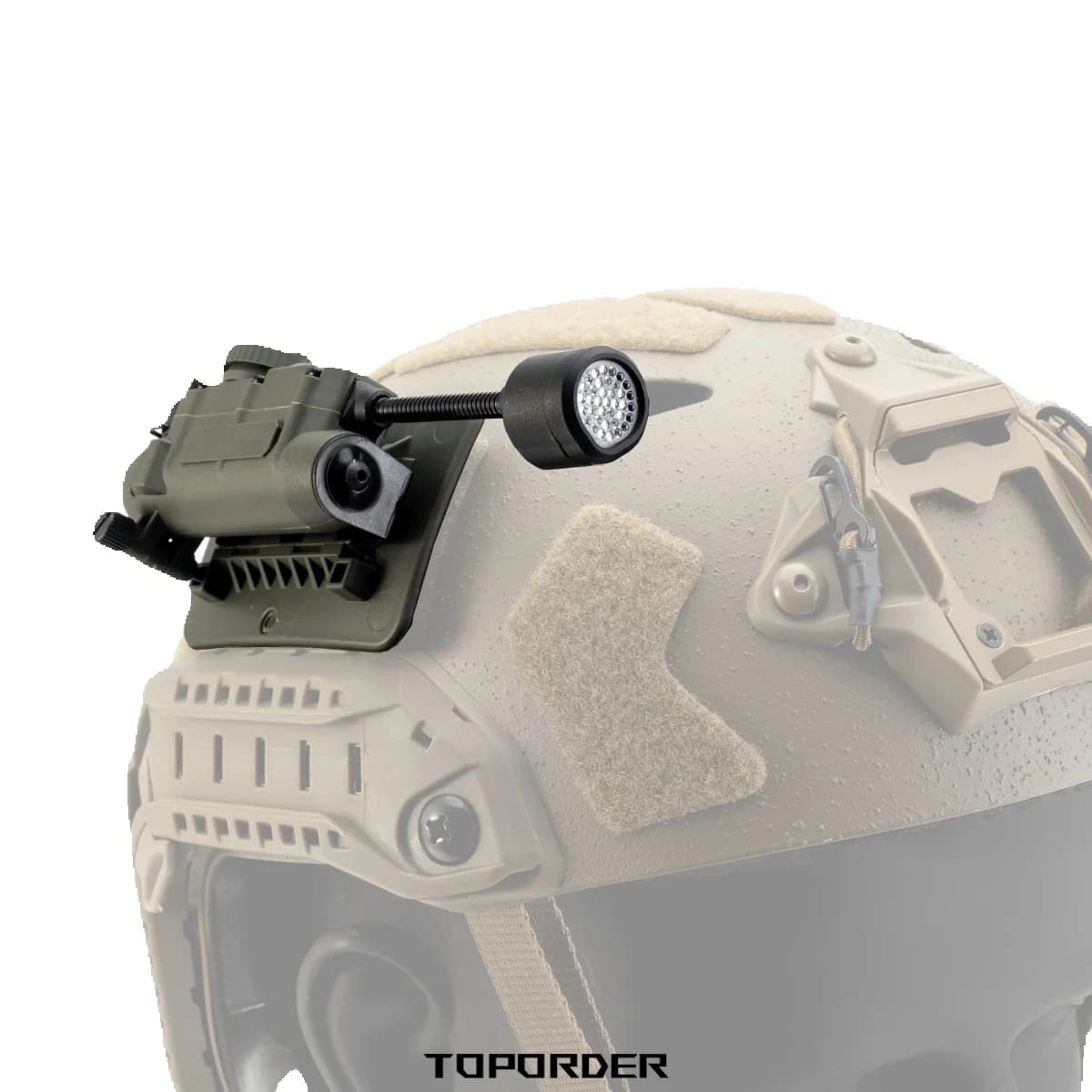 Lampe de casque tactique à enrouleur latéral, lumière stroboscopique rouge/vert/bleu/blanc/IR tête IFF, lampe de poche auxiliaire LED pour la