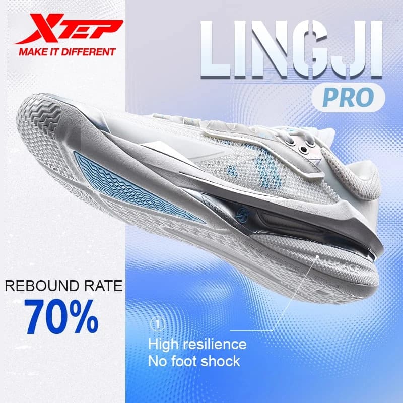 Xtep Lingji PRO chaussures de basket-ball pour hommes coussin confortable soutien de Combat stabilité durabilité baskets pratiques 975319120018