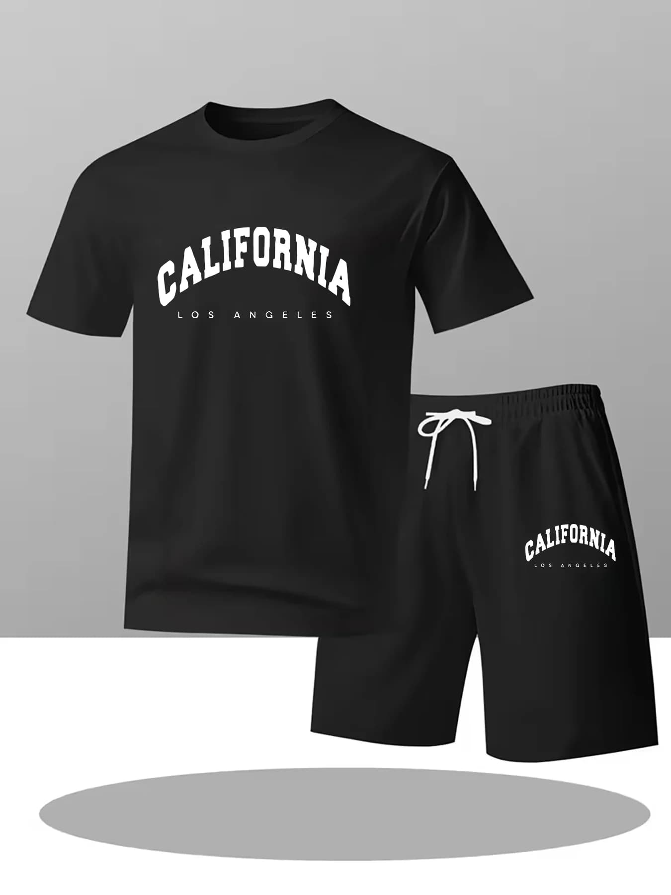 Ensemble sportif décontracté deux pièces pour homme. Tenue pour les trajets quotidiens. Vêtements d'extérieur pour hommes imprimés pour l'été,