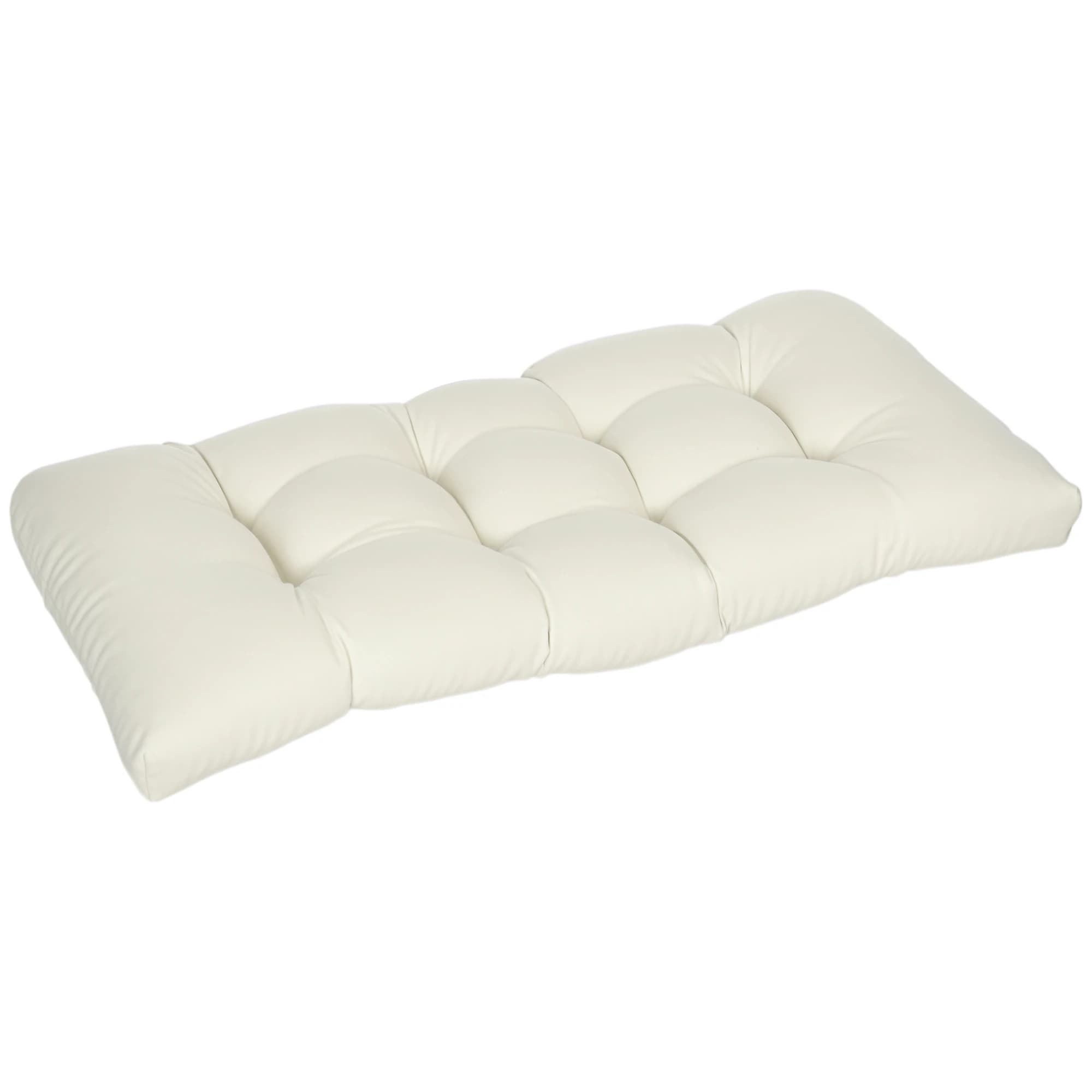 Coussin pour banquet de 2 places pour l'intérieur et l'extérieur avec 8 points pour chaises canapés 110x48x8 cm Crème