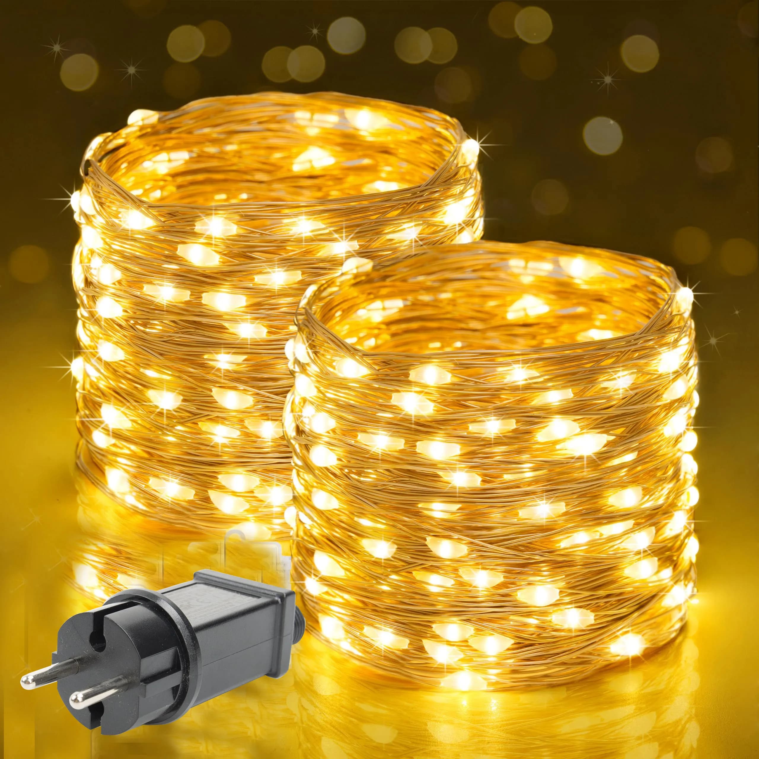Guirlande lumineuse féerique de noël 200m, Mini LED étanche 2024, décoration extérieure, cadeau de jardin, ornement, décor d'arbre du nouvel an