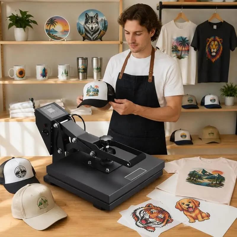 Presse à chaud 38x38 cm pour sublimation, transfert DIY sur T-shirt