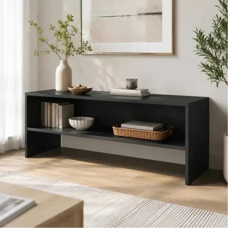 Meuble TV noir 100x40x40 cm en bois