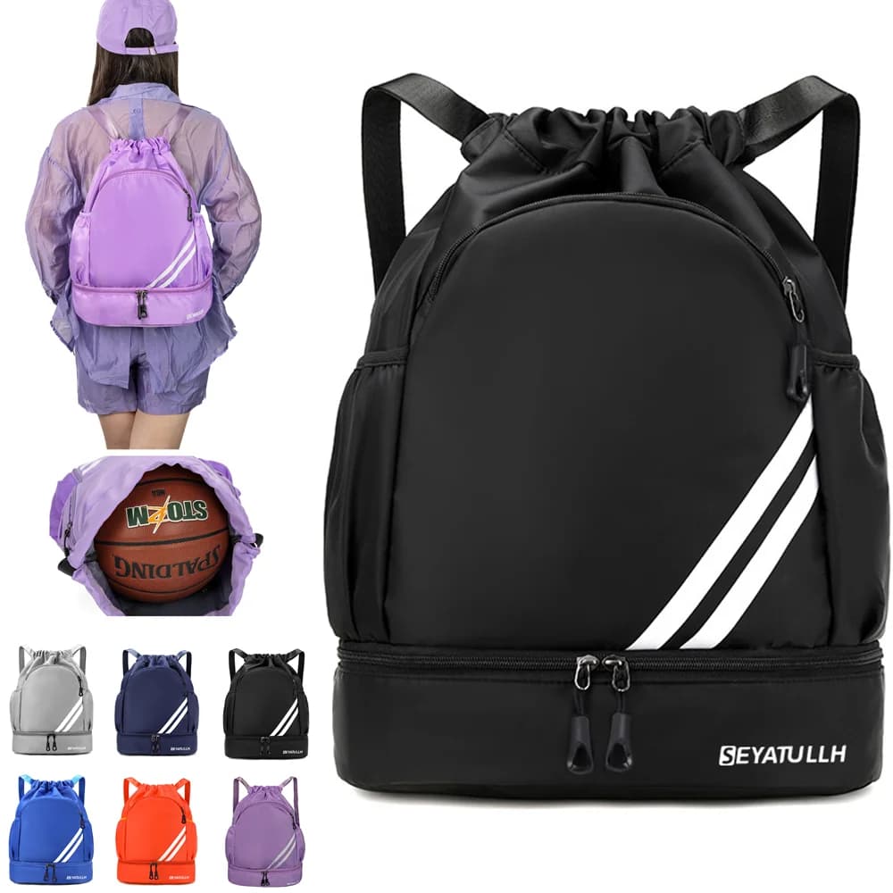Sac de sport sac à dos de Fitness femmes hommes sac à dos de basket-ball Football en plein air sacs de rangement formation cordon sac à dos de