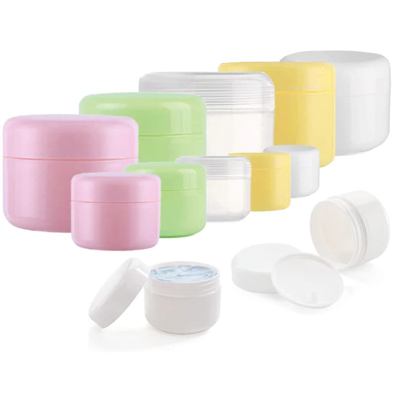 50 pièces/lot bouteilles rechargeables 10g 20g 30g 50g 100g Pot de maquillage vide en plastique Pot de crème pour le visage pots Lotion récipient