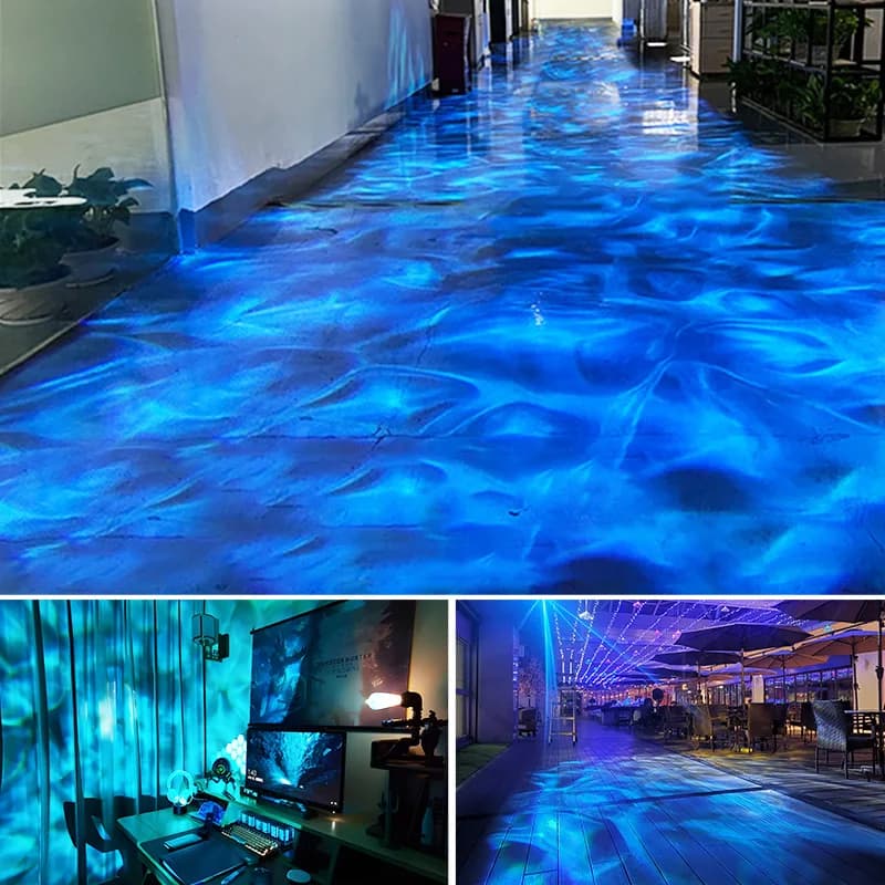 Projecteur d'ondulation d'eau LED étanche pour l'extérieur, vague d'océan dynamique pour Halloween, fête de noël, jardin, chambre à coucher,