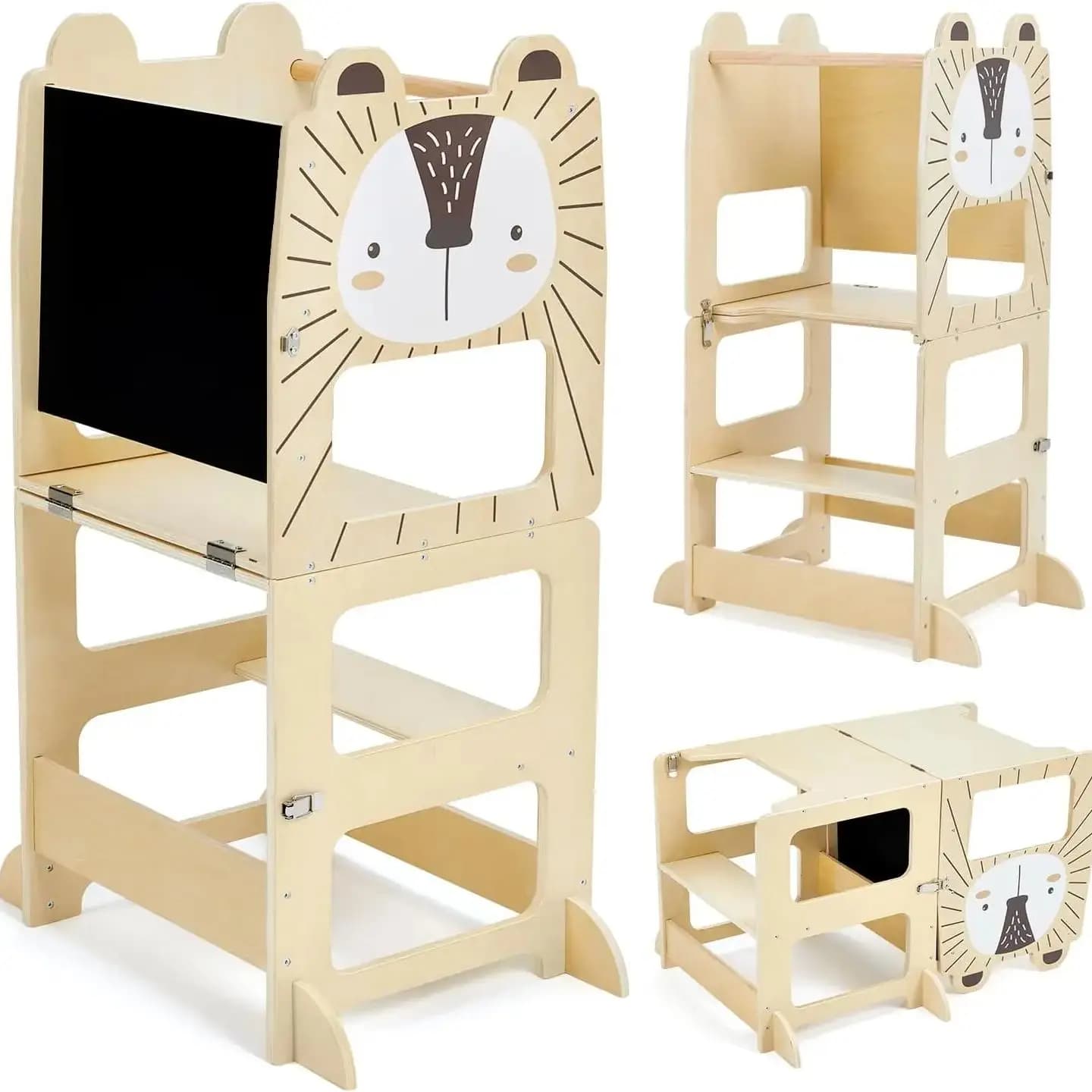 Tour d'observation Montessori pour Enfants - Aide à la Cuisine & Apprentissage - Transformable en Bureau - Design Élégant & Polyvalent - 8 Styles
