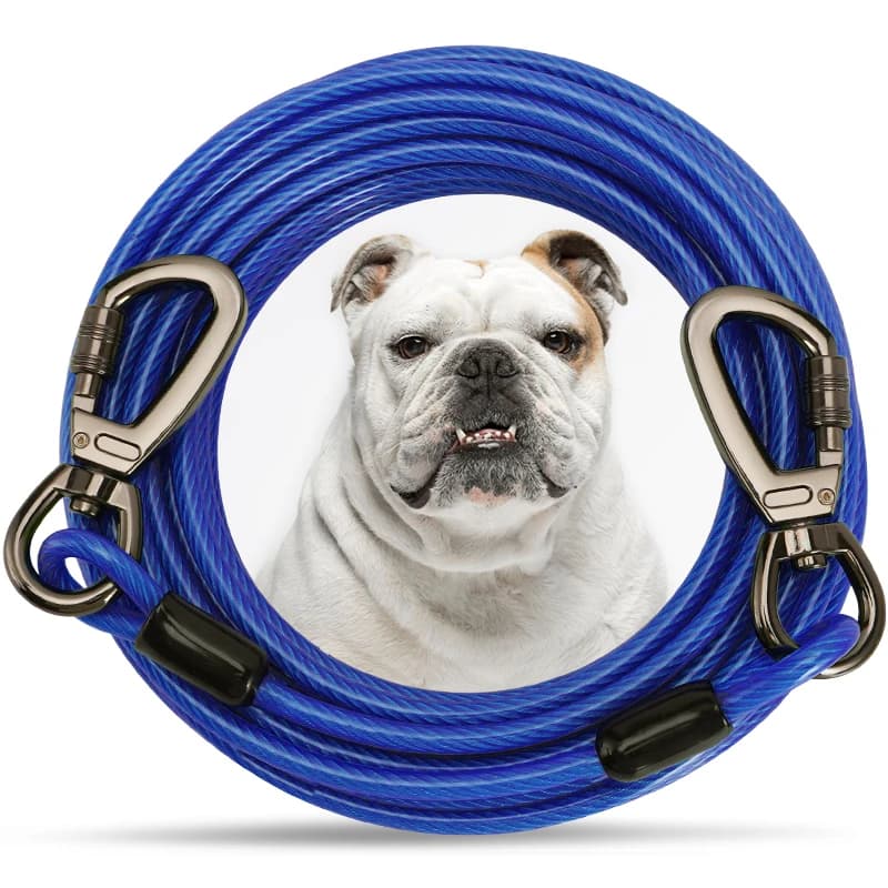 Câble d'arrimage longue pour chien, grand câble robuste jusqu'à 250 livres, grand Clip Durable pour animaux de compagnie, cour en extérieur
