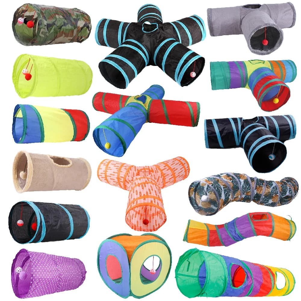 Tunnel pour chat Tube Kitty Tunnel ennuyé chat jouets pour animaux de compagnie Peek trou jouet