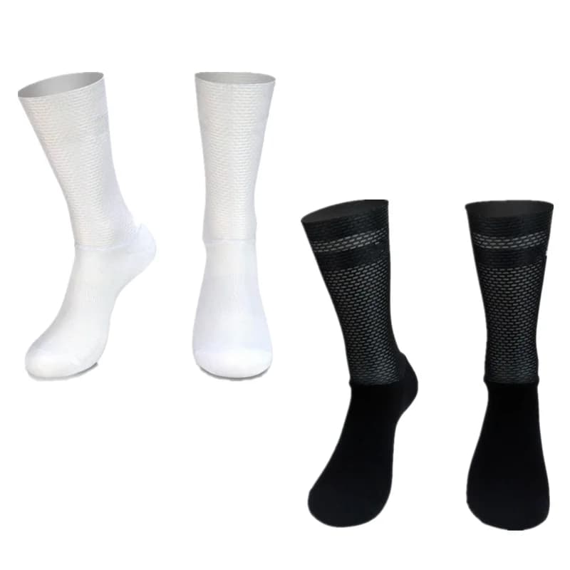 Nouvelles chaussettes de cyclisme Pro Team Aero antidérapantes en silicone pour hommes, chaussettes de sport pour vélo, course à pied, calcetines