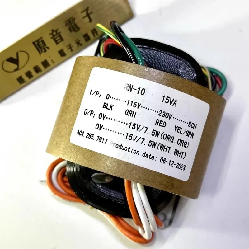 Transformateur R Core 10W R10 double 9V 12V 15V 18V, 230V à 2x9V, en cuivre, bouclier personnalisé 115V, carte d'alimentation en pré-décodage