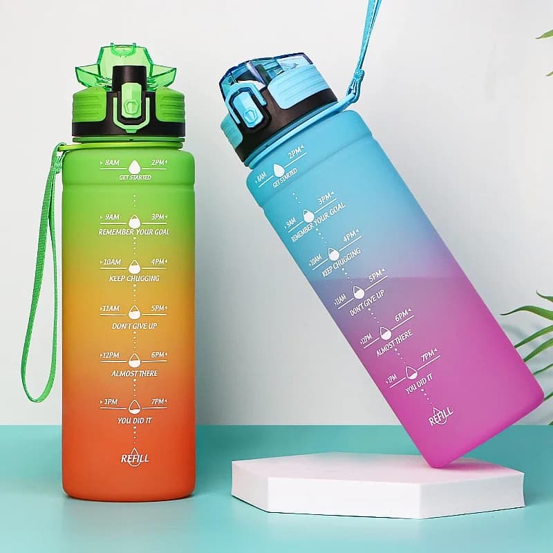 Bouteille d'eau de sport conviviale rée, gourde portable, joint étanche, sans BPA, gourde saine, Tritan, été, nouveau, 500 ml, 1000ml