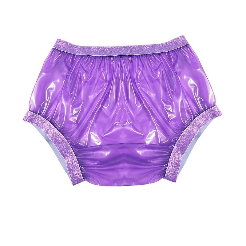 Panites en plastique réutilisables pour bébé adulte, pantalons pour Incontinence, couverture de couche-culotte, culotte en PVC violet