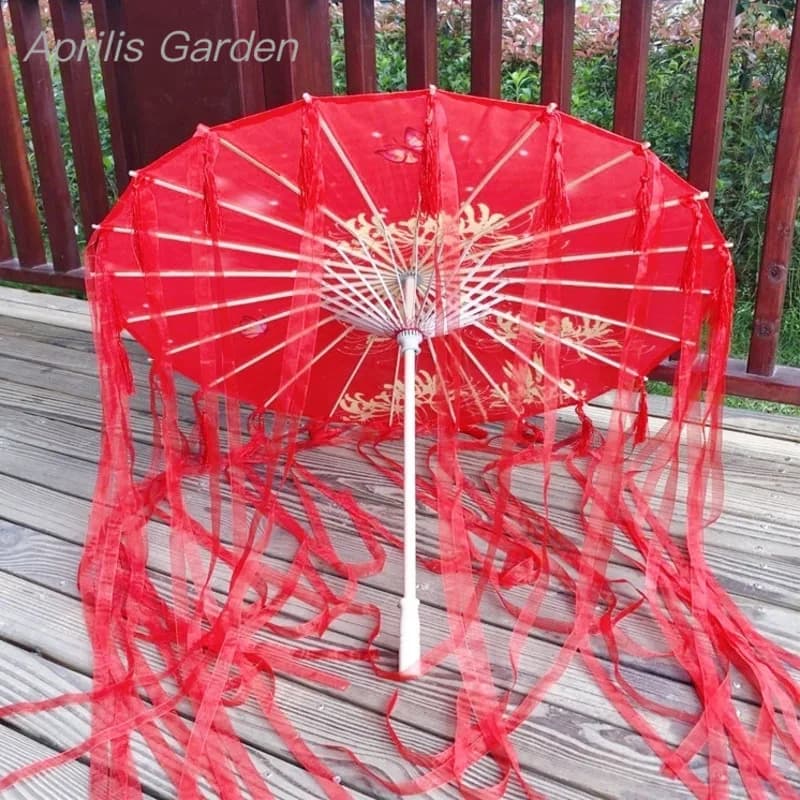 Parapluie en papier à l'huile ancienne fleur rouge 82cm, imperméable, Cheongsam de mariage chinois, Paraguas Guarda Chuva Şemsiye japon Sombrilla