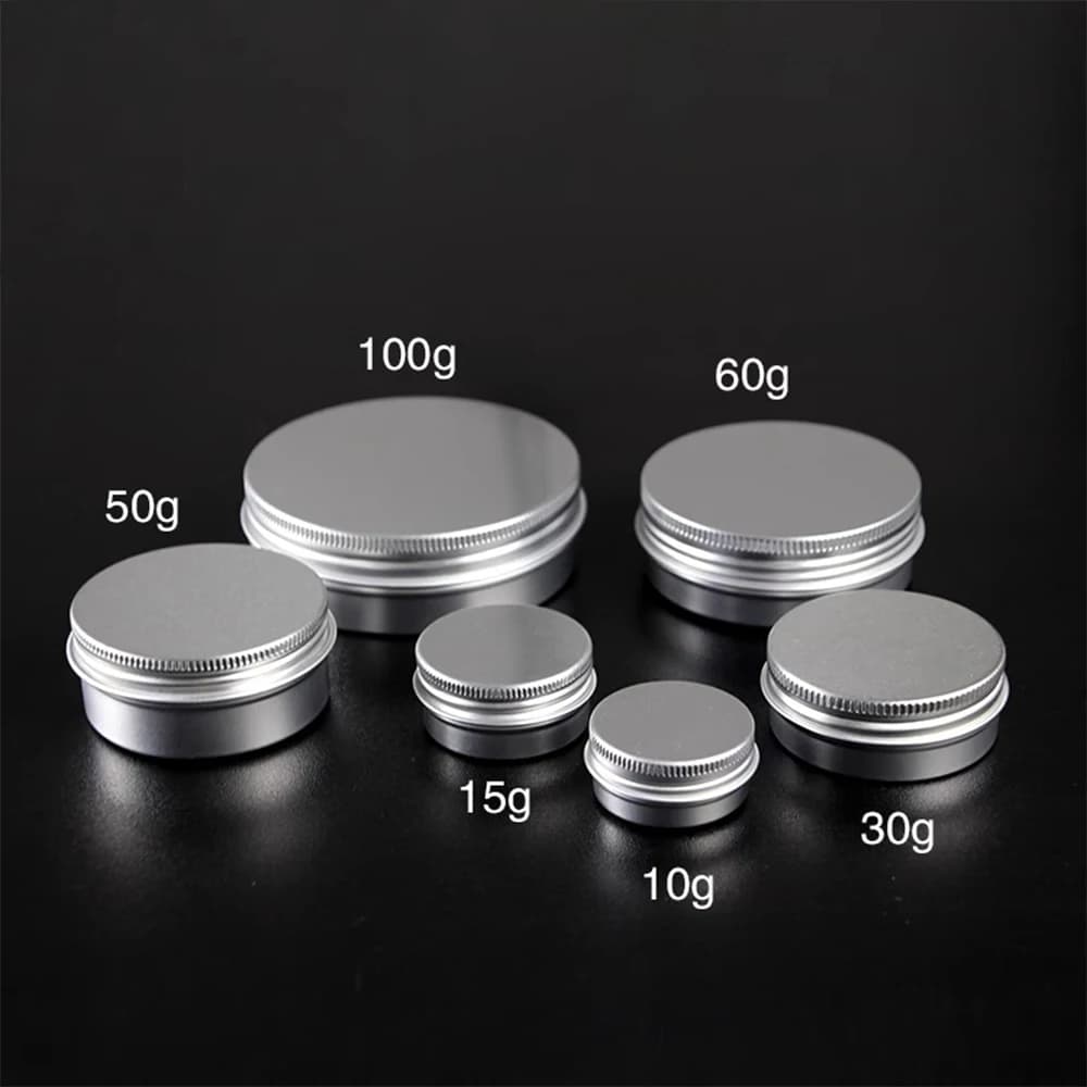 Couvercles de boîte vides en aluminium, boîtes en étain argentées, boîte ronde en métal vide, pot de Ceam vide, conteneurs cosmétiques,